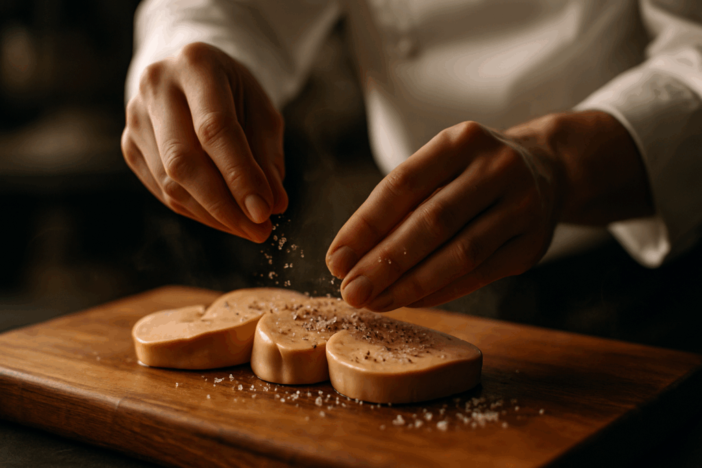 Preparing the foie gras